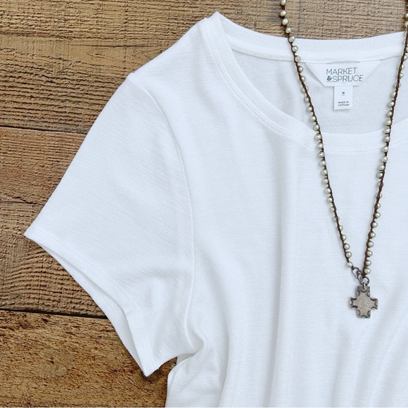 White Short Sleeve ⭐️NWOT KNIT Blouse/Top - Picture 5 of 10